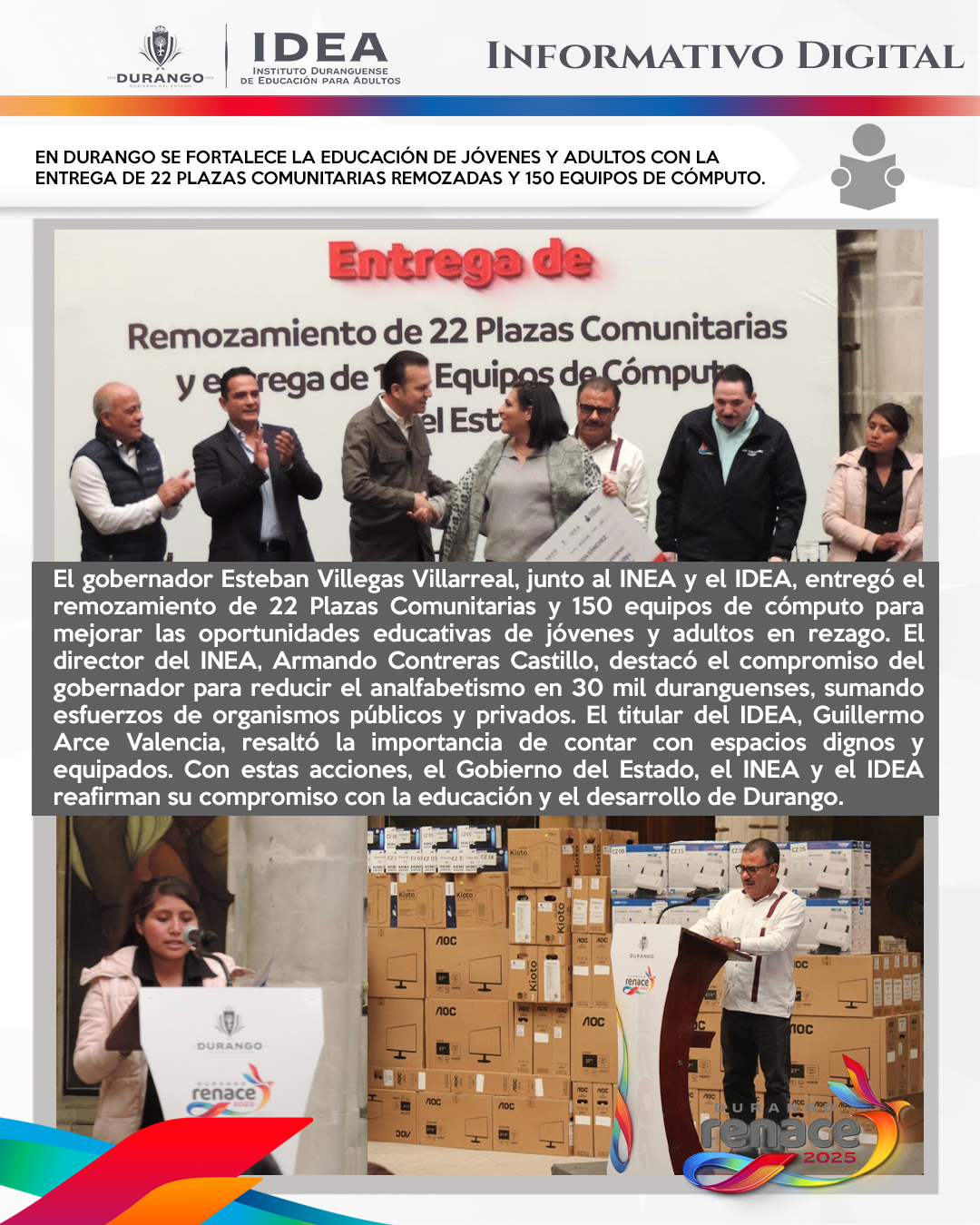 2025 02 20 Entrega de remozamiento de plazas 150 equipos de computo